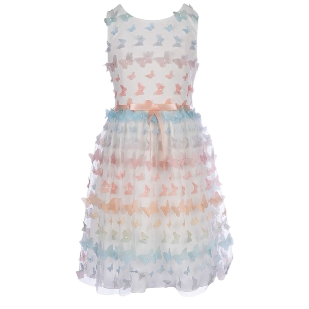 ✨ NWT Speechless Pastel Butterfly Kids Dress with Bow ✨